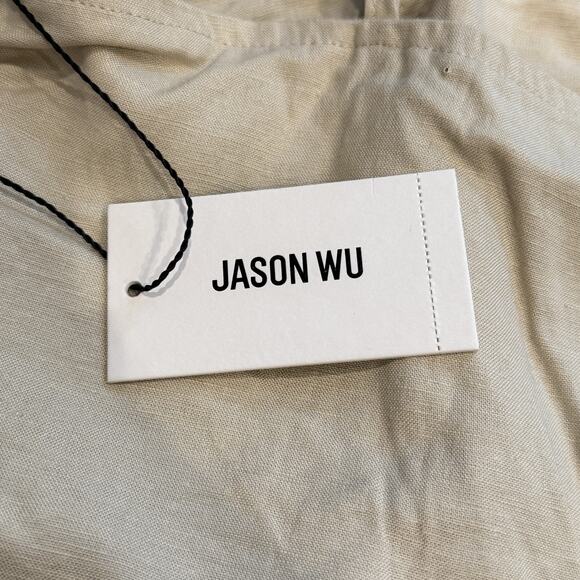 Jason Wu Crop Top Womens 8 Beige Mother of Pearl Shell Beaded Trim Summer NWT - Picture 7 of 13